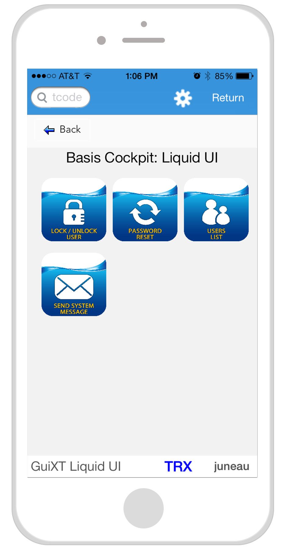 Liquid UI for iOS/Android - SAP BASIS - Dashboard