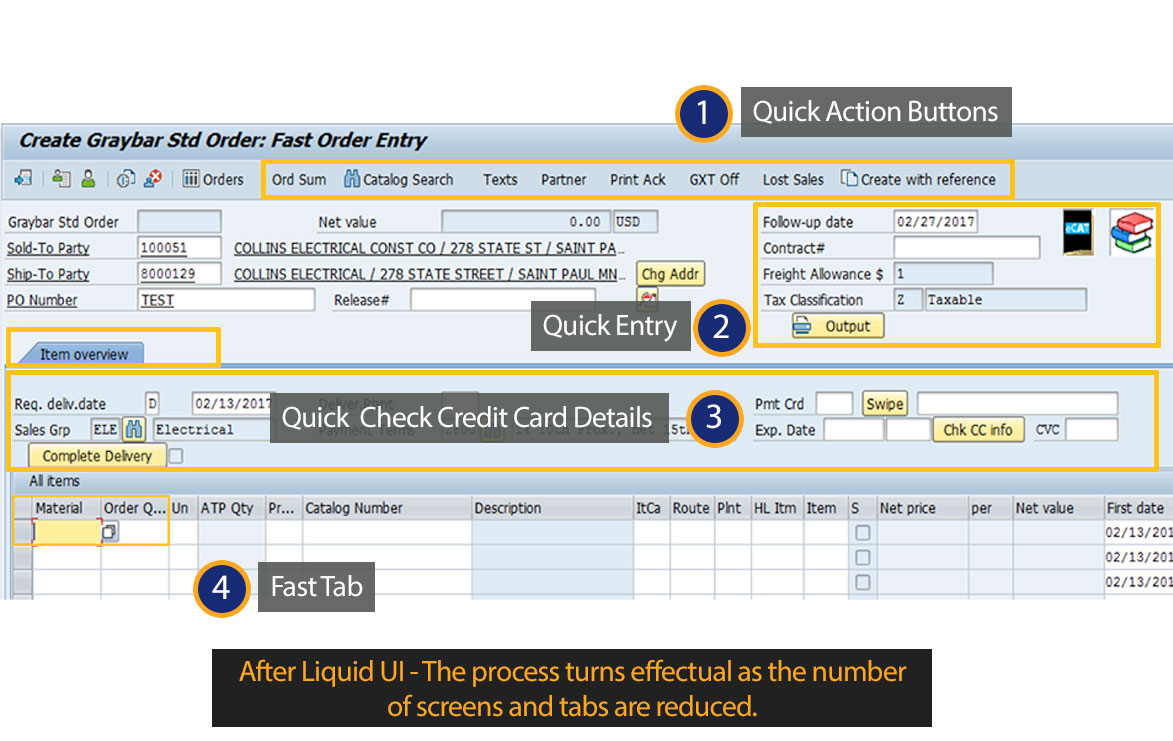 Liquid UI for SAP GUI - SAP SD - Item Overview