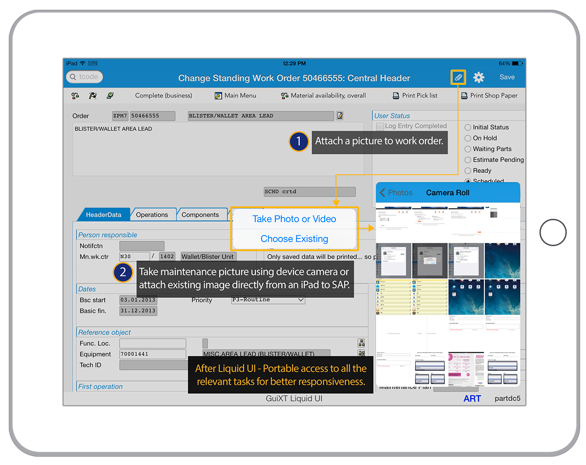 Liquid UI for iOS - SAP PM - Instantly Attach Files to SAP