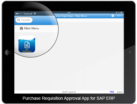 Purchase Requisition Approval App Home Screen