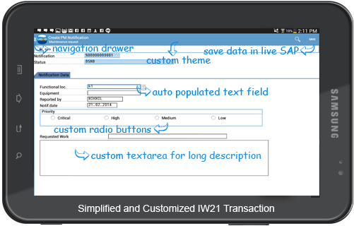 Mobile IW21 SAP Transaction