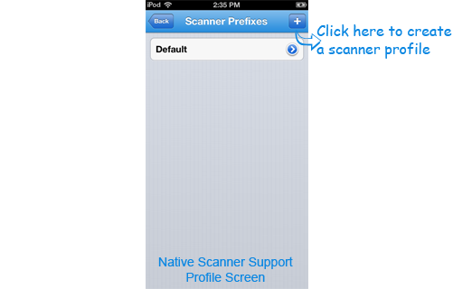 iOS Native Scanner Support Profile Screen