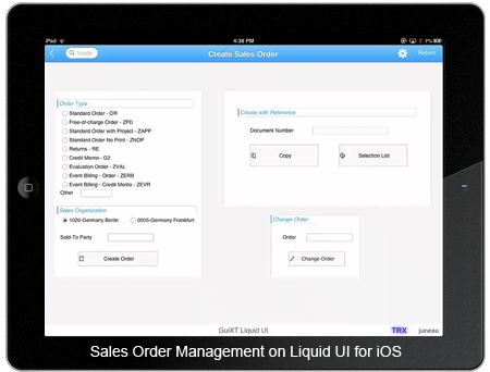 Sales Order Management on Liquid UI for iOS